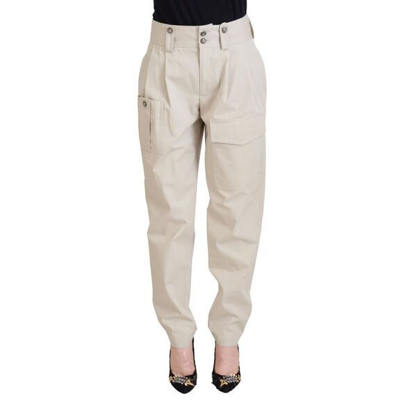 Dolce & Gabbana Beige High Waist Women Women's Pants